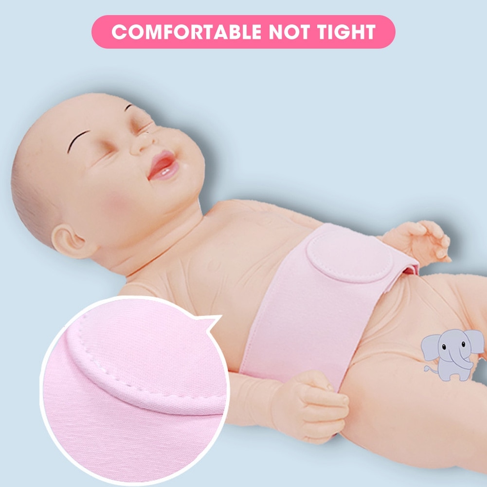 2pcs Umbilical Hernia Therapy Treatment Belt Breathable Bag Elastic Cotton Strap for 0-1 Years Old Baby Children Infant Kids